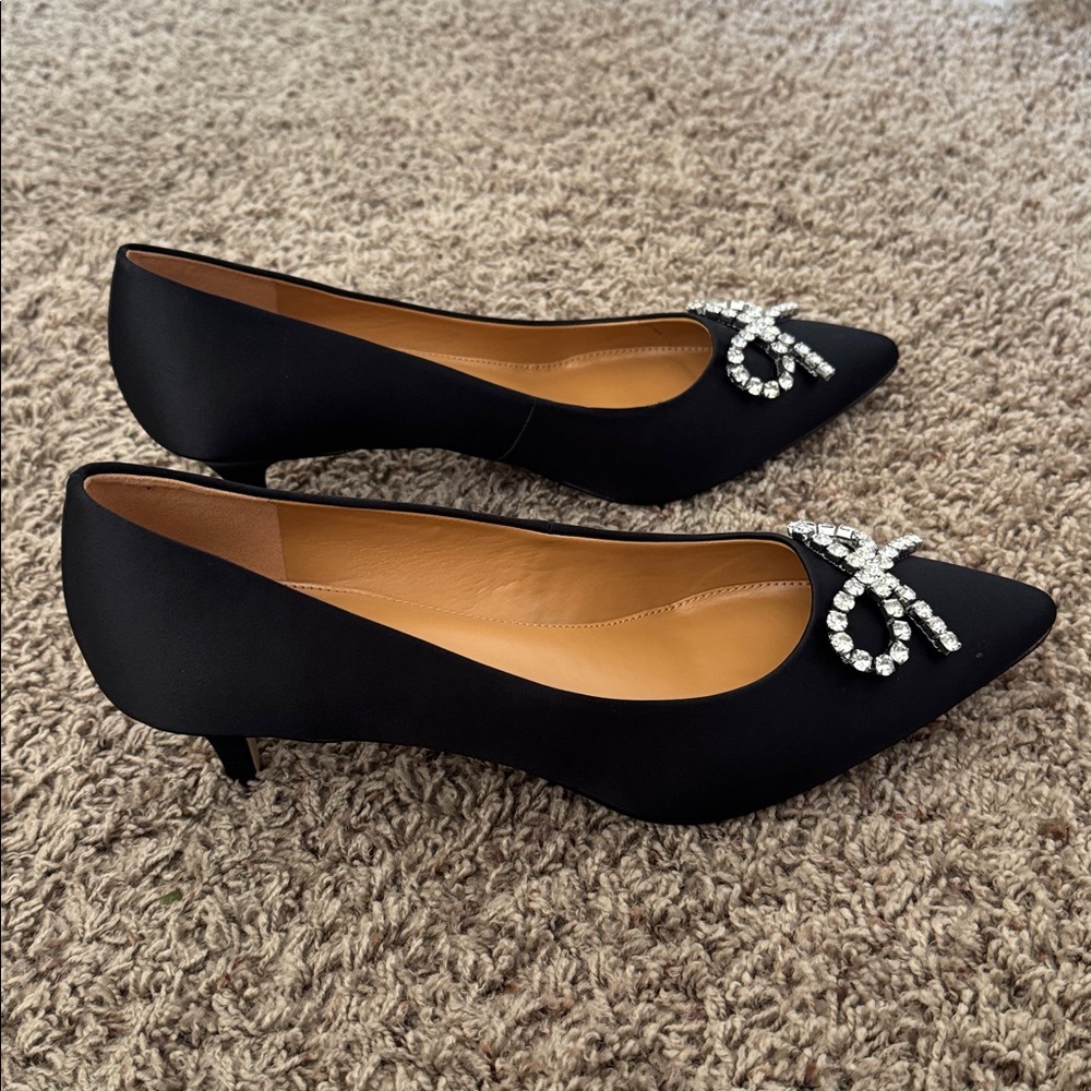 I. Crew Crystal Bow Kitten Heels - Picture 6 of 13